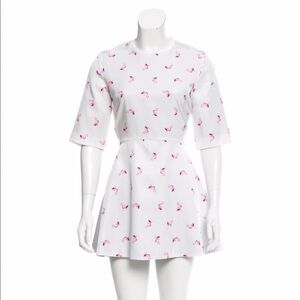 Wayne | flamingo print silk skort romper dress